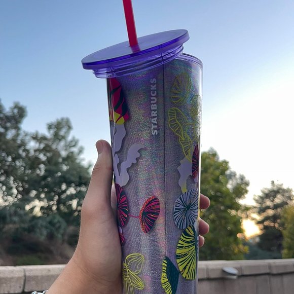 Brand New Starbucks Fall Collection Lilac Holo Jelly Fish Dome LidTumbler 24 oz - Picture 2 of 4
